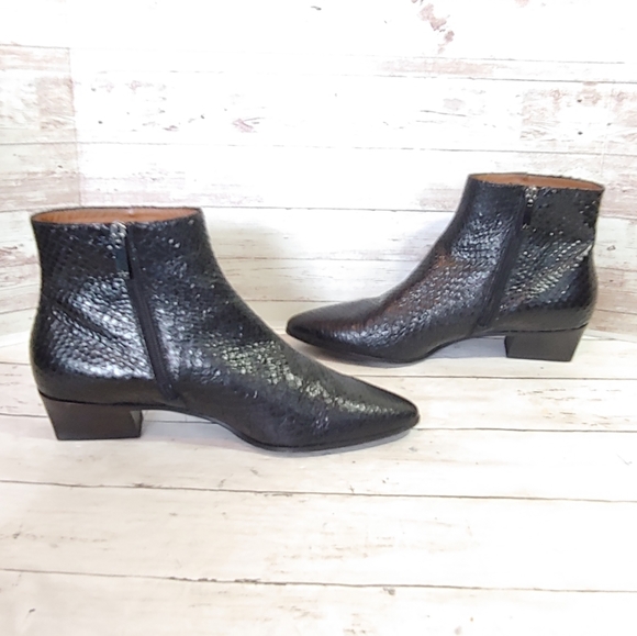 Aquatalia Black Snakeskin Ankle Boots - Picture 6 of 12